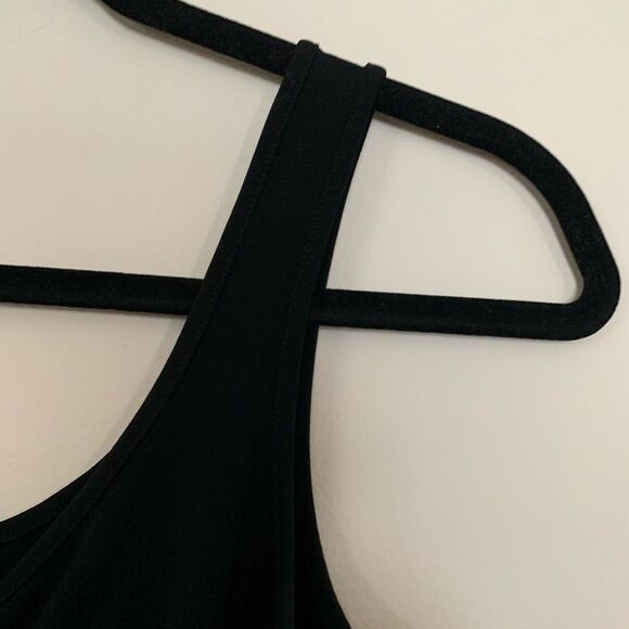 Express black sleeveless tight blouse, lace decorated front, great condition, S - Picture 3 of 7